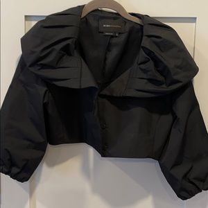 BCBG Max Azria Black Big Collar Bolero